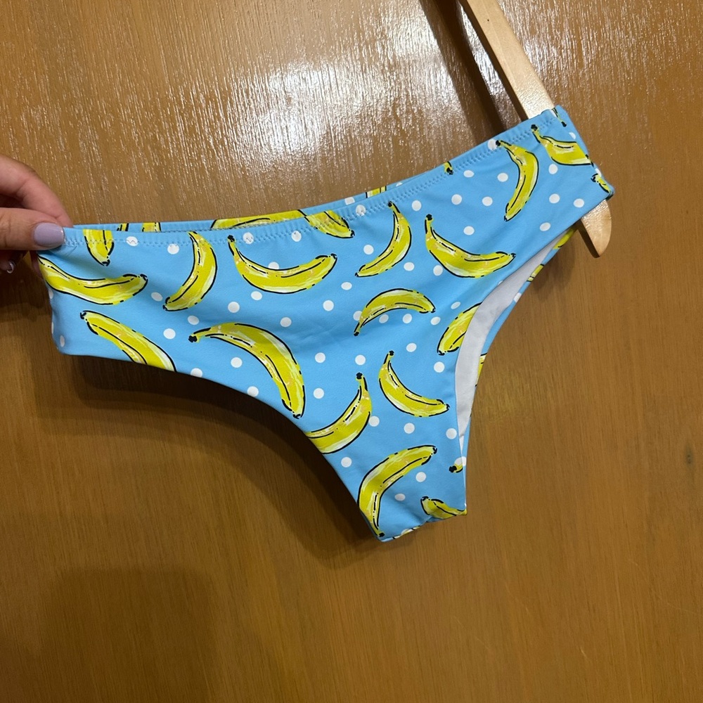 Blue Bikini Bottom with Banana Print